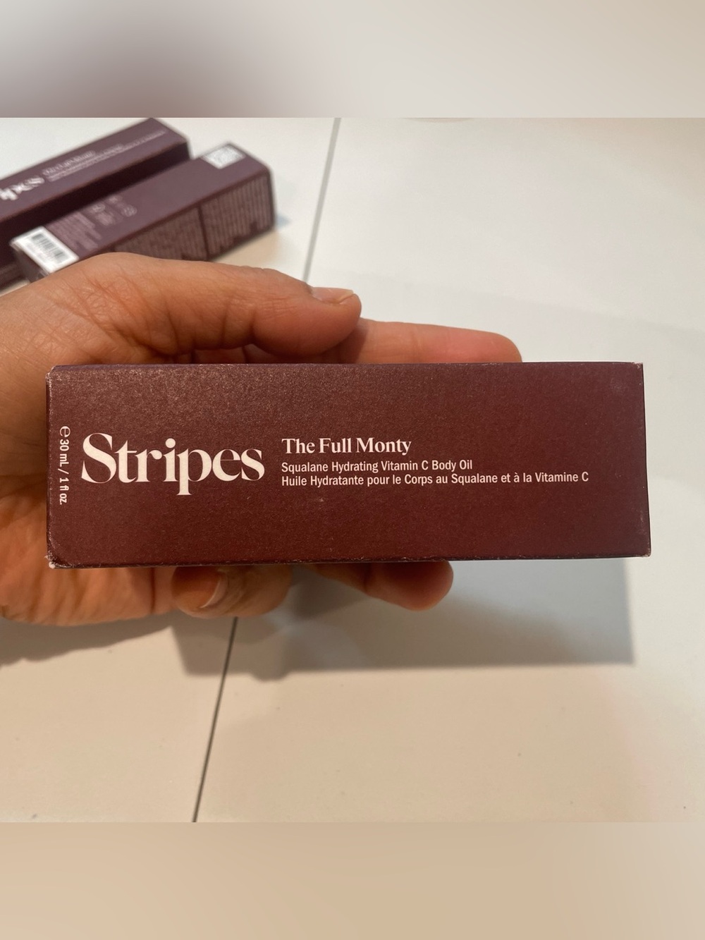 Stripes The Full Monty Squalane Hydrating Vitamin C Body Oil - Deep Burgundy